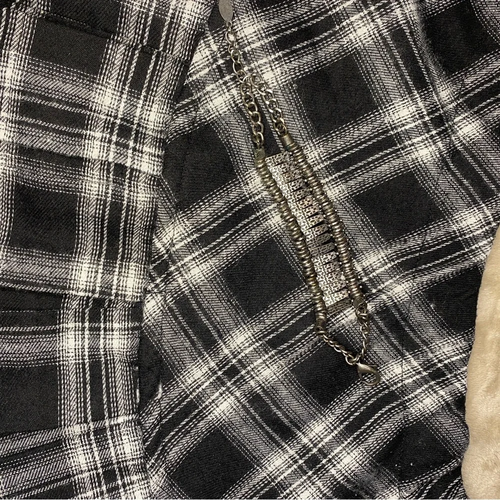 Academia pleated mini skirt grunge Y2K sexy goth flannel plaid uniform XL